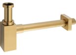 Sifone Per Lavabo 5/4", Scarico 32 Mm, Quadrato - Pvd Oro Opaco"
