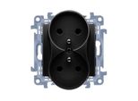 Presa Doppia Con Messa A Terra (Modulo) 16A, 250V, Terminali A Vite Nero Opaco Simon10 CGZ2M.01/49
