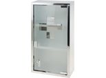 Mobiletto Porta Medicinali Bathroom Solutions, Acciaio Inox/Vetro, 25X12X48 Cm, Argento