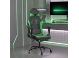 The Living Store Sedia Da Gioco Con Massaggio E Poggiapiedi In Ecopelle Nera E Verde