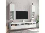 Maison Exclusive - Mobile Tv Con Luci Led 2 Pz. Bianco 30,5X30X102 Cm
