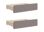 Syfax™ Cassetti Da Letto 2Pz Tortora In Legno Multistrato E Tessuto