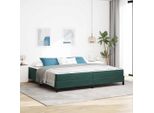 Maison Exclusive - Letto Boxspring Con Materasso Verde Scuro 200 X 200 Cm Tessuto