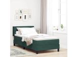 Maison Exclusive - Letto A Molle Con Materasso Verde Scuro 190 X 90 Cm Poliestere