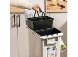 Cestino Per Rifiuti Da Cucina 32L Versione Aggiornata, 3 Livelli Con 2 Scompartimenti Cestino Per Rifiuti, Sistema Di Separazione Dei Rifiuti, Cestino Di Separazione Dei Rifiuti Salvaspazio, Colori Beige.