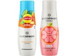 2X Sodastream Lipton Ice Tea Pesca Zero Sciroppo Senza Zucchero + Succo Di Pompelmo