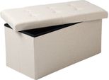Happyment Panca Moderna Merino - Panca / Sgabello - Crema - Tessuto E Mdf - 76X38X38 Cm