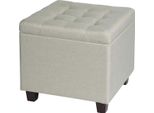 Happyment CrèMe Stool Deluxus - Con Vano Portaoggetti - Turchese - Sgabello - Sgabello Contenitore - Cassapanca Con Coperchio - Tessuto - 45X45X41Cm