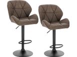 Happyment Barstool Comodo Marrone - Con Schienale - Regolabile In Altezza - Ergonomico - Similcuoio - Sgabello Da Cucina - Sgabello Da Bar - 1 Pezzo