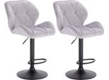 Happyment Barstool Comodo - Grigio Chiaro - Con Schienale - Altezza Regolabile 60-82 Cm - Velluto - Sgabello Da Cucina - Ergonomico - 1 Pezzo