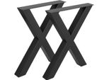 Gambe Per Tavoli Industriali 2 Pezzi - Nero - Telaio A X - 60X72 Cm - Per Uso Intensivo - Portata 1000 Kg