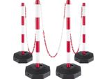 Paletto Barriera Frobin - 4 Pezzi - Paletto Per Parcheggio - Paletto Di Sicurezza/Avviso - Robusto - Altezza 84 Cm - Abs - Rosso-Bianco