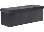 Panca Happyment Delva - Panca Con Spazio Di Archiviazione - Sgabello/Pedana - Grigio - Velluto - 110 × 37,5 × 38 Cm
