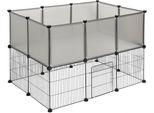 Happyment Recinto Per Animali Dodo - Extra Alto - Recinto Regolabile Per Animali - Recinto Per Conigli - Recinto Per Polli - Recinto Per Cuccioli - Recinto Per Gatti - Recinto Per Roditori - Bianco - 107X72X72 Cm