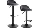 Happyment Barstool Poly - Set Di 2 - Con Schienale - Velluto - Altezza Regolabile - Sgabelli Da Bar Ergonomici - Cucina - Grigio - Altezza Seduta 61-82 Cm