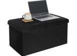 Happyment Panca Moderna Zerio - Panca / Sgabello - Sgabello - Nero - Velluto E Mdf - 76X38X38 Cm