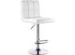 Happyment Sgabello Da Bar Berlie - Ergonomico - Con Schienale Alto - Altezza Seduta 60-82 Cm - Bianco - 1 Pezzo - Per Cucina E Bar