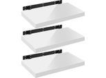 Scaffale A Muro Happyment Deluxus - Galleggiante - 60 Cm - Bianco - Legno Mdf - Scaffale A Muro - Libreria - Camera Dei Bambini Photoplank - Set Di 3