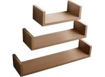 Libreria Galleggiante - Marrone - Set Di 3 - Scaffale A Muro - Scaffale Per Foto Camera Dei Bambini - Legno Mdf