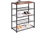 Scarpiera Happyment - 9 Paia - Panca Per Scarpe Vintage - Nero