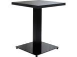 Happyment Deluxe Tavolo Da Bar - Quadrato - Tavolo Da Bar Per Interni - Metallo E Legno - Tavolo Per Feste - Nero - 80×80×74 Cm