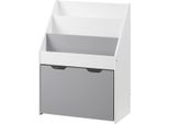 Libreria Happyment Servio - Per La Cameretta Dei Bambini - Bianco - Mobile Contenitore - A Forma Di Casa - Scaffale Per Giocattoli - Libreria - Mdf