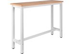Tavolo Da Bar Happyment Deluxe - Rettangolare - Per Interni - Metallo E Legno - Bianco/Marrone - 140×40×100 Cm