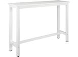Happyment Deluxe - Tavolo Da Bar Per Interni - Rettangolare - Struttura In Metallo - Bianco - 140X40X100 Cm