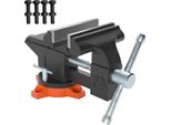 Morsa Da Banco Universale - Con Morsetto Da Tavolo - Ruotabile - Morsa Da Banco - Incudine Ruotabile Di 240° - Larghezza Ganasce 11,5 Cm - Larghezza Di Serraggio 8,5 Cm