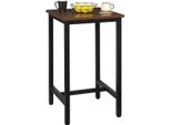 Tavolo Da Bar Happyment Nevlo - Marrone Scuro - Interno - Quadrato - Cucina - Legno E Metallo - 60×60×100 Cm