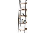 Scaffale Happyment Tida - 5 Livelli - Nero - Aspetto Marmo - Libreria - Soggiorno, Camera Da Letto E Camera Dei Bambini - Legno/Metallo - 40 X 36 X 170 Cm - Incl. 4 Ganci