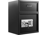 Happyment Safe - Cassaforte Ignifuga - Cassaforte Elettronica Con Serratura A Combinazione E Chiave - Cassaforte Per Denaro - 42L - Nero