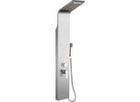 Sistema Doccia Completo Happyment - Doccia A Pioggia E Doccetta - Set Doccia Massaggiante - Soffione Quadrato - Acciaio Inox - Argento