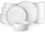 Set Da Pranzo Di Prestigio - 6 Persone - 18 Pezzi - Ceramica - Bianco
