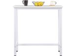 Tavolo Bar Happyment Devino - Rettangolare - Bianco - Legno E Metallo - Per Interni - 100×40×100 Cm
