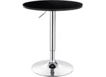 Happyment Tavolo Da Bar Rotondo - Regolabile In Altezza - Per Interni - Cucina - Legno E Metallo - Nero - 60×60×68-88 Cm
