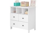 Happyment Miva - Armadio Per Bambini - Bianco - Armadio Per Giocattoli - Camera Dei Bambini - Libreria - Legno
