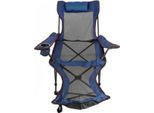 Happyment Ligstoel - Sedia Da Spiaggia - Pieghevole - Sedia Da Campeggio - Blu