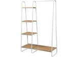 Appendiabiti Happyment Oli - Con Ripiani - 5 Ripiani - Organizzatore Di Armadi Per Scarpe - Appendiabiti - Legno - Marrone