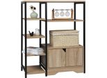 Libreria Happyment Merri - Industriale - 6 Livelli - Rovere/Nero - Libreria - Soggiorno, Camera Da Letto E Camera Dei Bambini - Legno/Metallo - 80X35X97 Cm