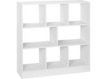 Happyment Malda Libreria A Giorno - 8 Scomparti - Bianco - Libreria - Soggiorno, Camera Da Letto, Camera Dei Bambini - Legno - 97,5 X 30 X 100 Cm