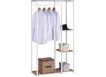 Appendiabiti Happyment Diza - Con Vani Portaoggetti - Bianco - Organizzatore Di Scarpiere - Armadio - Armadio In Legno - 3 Ripiani
