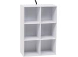 Happyment Libreria Deluxe - 6 Scomparti - Bianco - Libreria - Soggiorno, Camera Da Letto E Camera Dei Bambini - Legno Mdf - 60X29,5X89 Cm