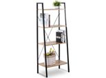 Happyment Libreria Industriale Zita - 4 Livelli - Nero/Quercia - Libreria - Soggiorno, Camera Da Letto E Camera Dei Bambini - Legno/Metallo - 60X35X148 Cm