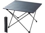 Happyment Campingtich - Tavolo Da Picnic Pieghevole - Portata 66 Kg - Per 4 Persone - Alluminio - Nero