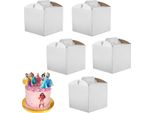 Confezione Di 5 Scatole Per Torte 34×34×25 Cm Bianco Set Di 5 Scatole Extra Robuste Brand4Cake