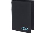 Oxmox Portafoglio New Cryptan Rfid Protect KombiböRse Freedom Fish Print Cyan Black Nero