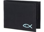 Oxmox Portafoglio New Cryptan Rfid Protect PocketböRse Freedom Fish Print Cyan Black Nero