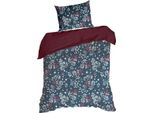 Eurofirany | Biancheria Da Letto Natalizia - 140 X 200 Cm - Blu Rosso - Cotone - Copripiumino E Federa - Motivo Natalizio