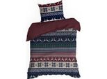 Eurofirany | Biancheria Da Letto Natalizia - Blu Rosso Verde - 140 X 200 Cm - Cotone - Set Letto - Motivo Natalizio